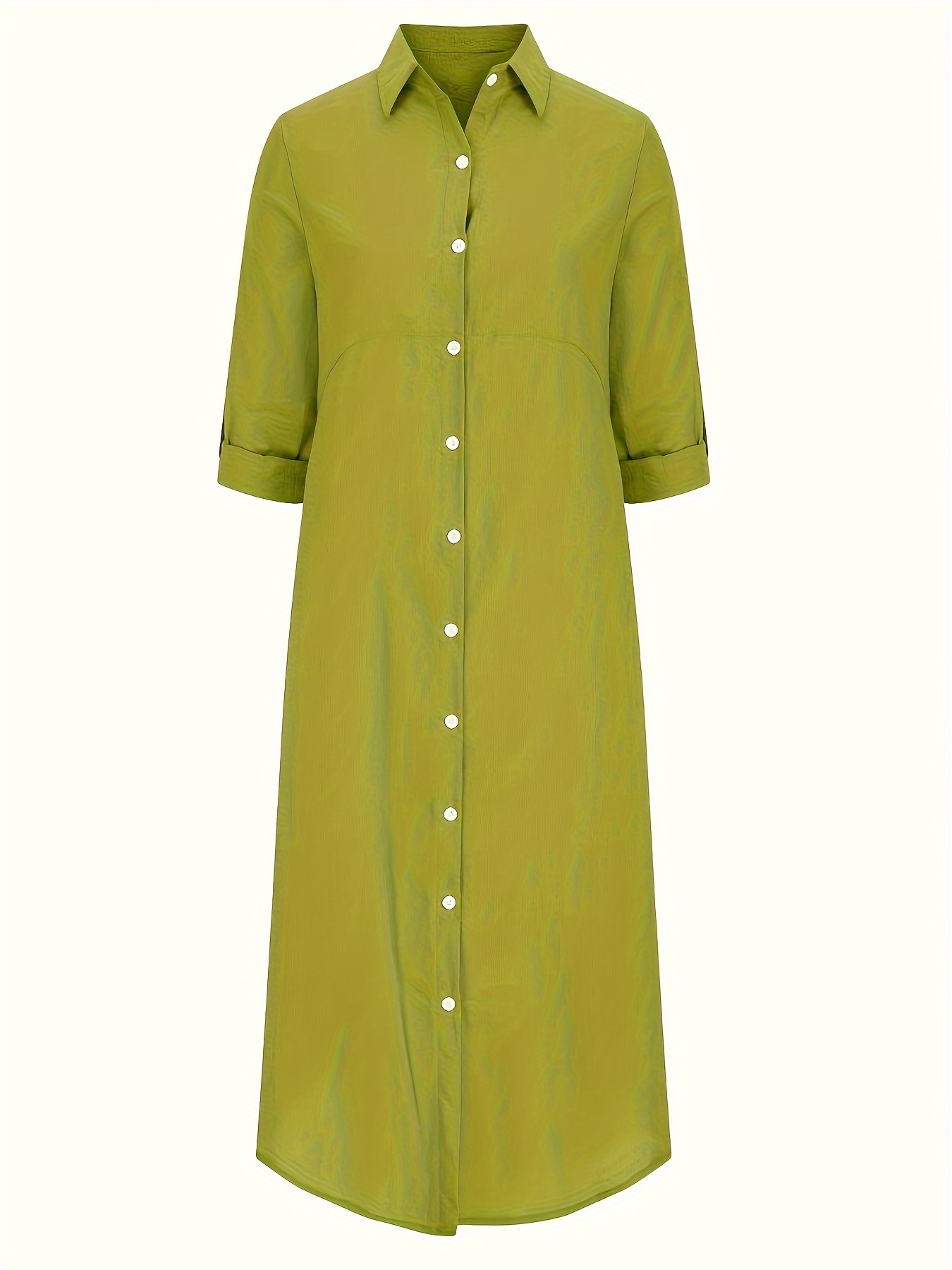 solid shirt dress casual dress for spring summer womens clothing details 7