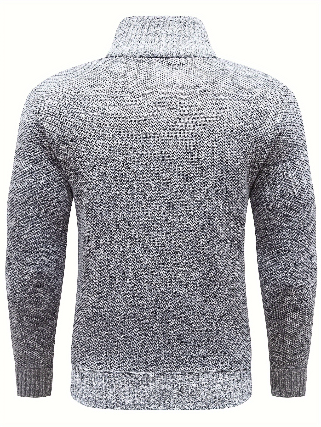 mens stand collar jacquard knitting thickened warm sweater details 1