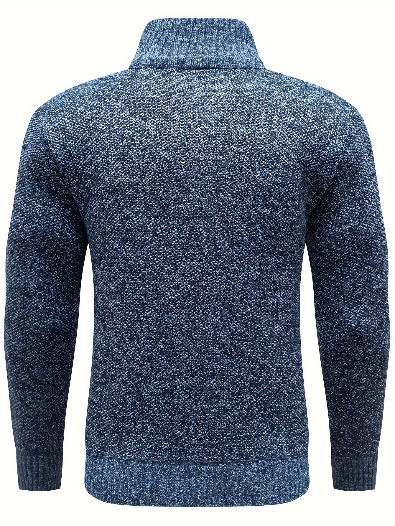 mens stand collar jacquard knitting thickened warm sweater details 6