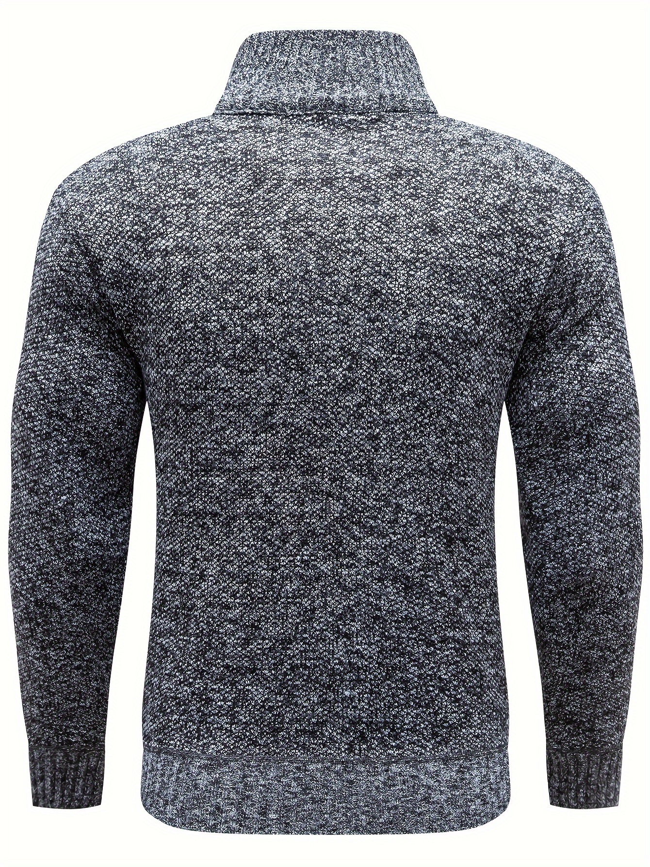 mens stand collar jacquard knitting thickened warm sweater details 10