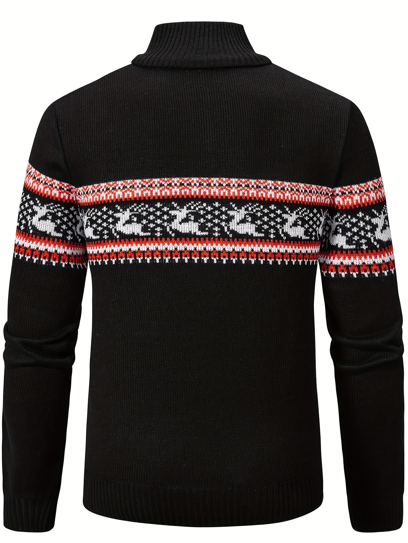 mens warm knitted half zipper stand collar pullover for men retro sweater for winter fall long sleeve tops details 1