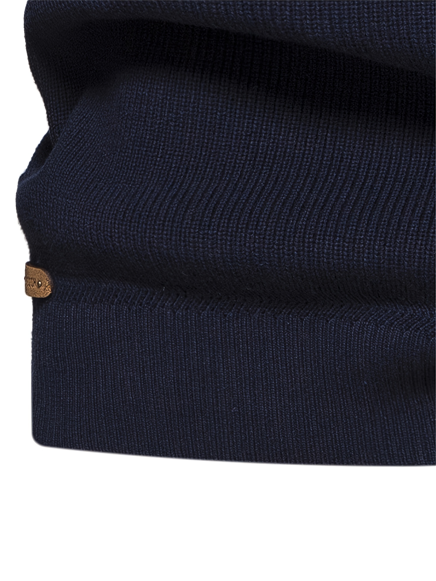 Cotton Stand Collar Knitted Sweater, Men s Casual Warm Solid Pullover Sweater For Fall Winter details 4