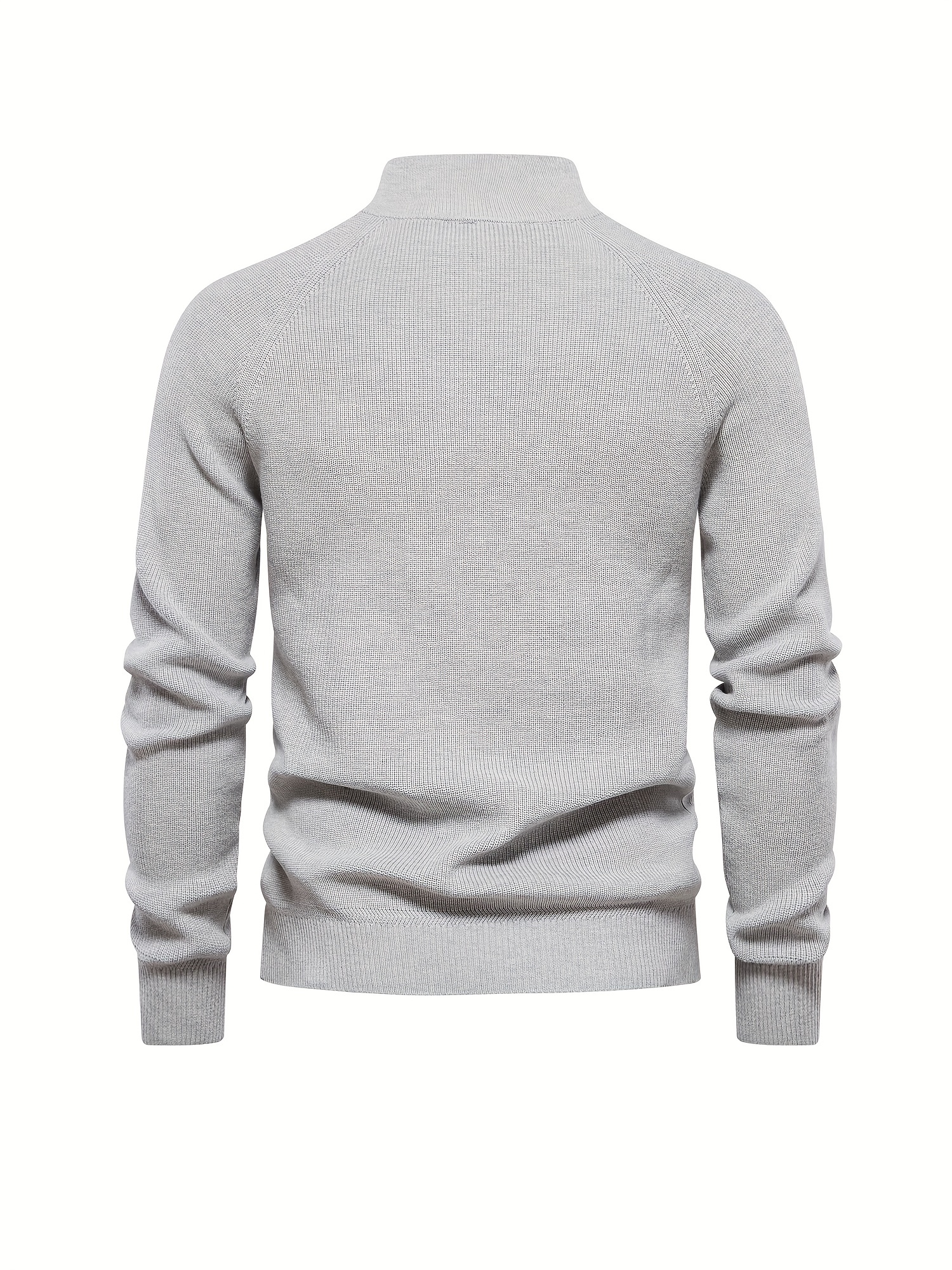 Cotton Stand Collar Knitted Sweater, Men s Casual Warm Solid Pullover Sweater For Fall Winter details 20