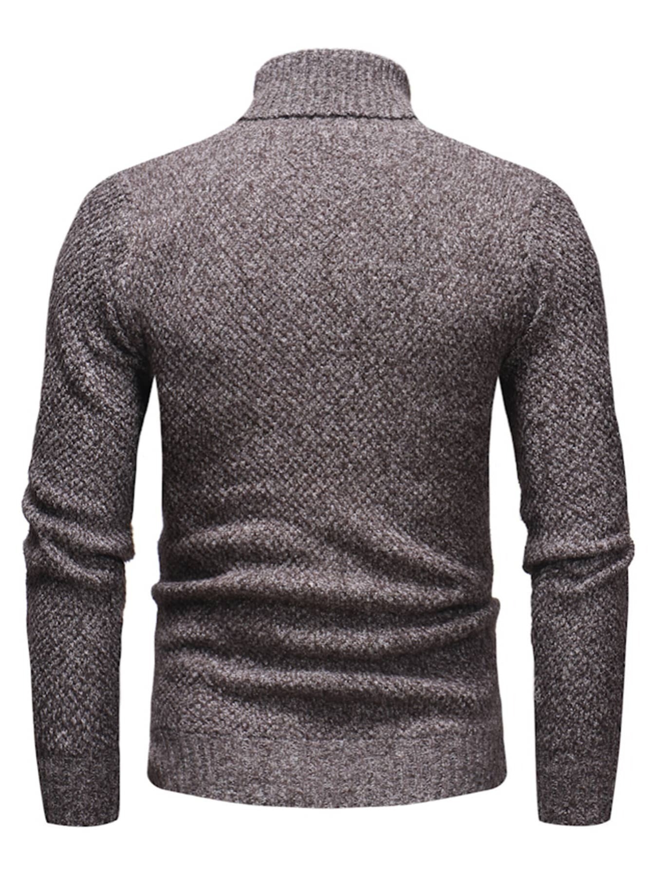 mens casual sweater knit slim fit pullover turtleneck sweater for fall winter details 0