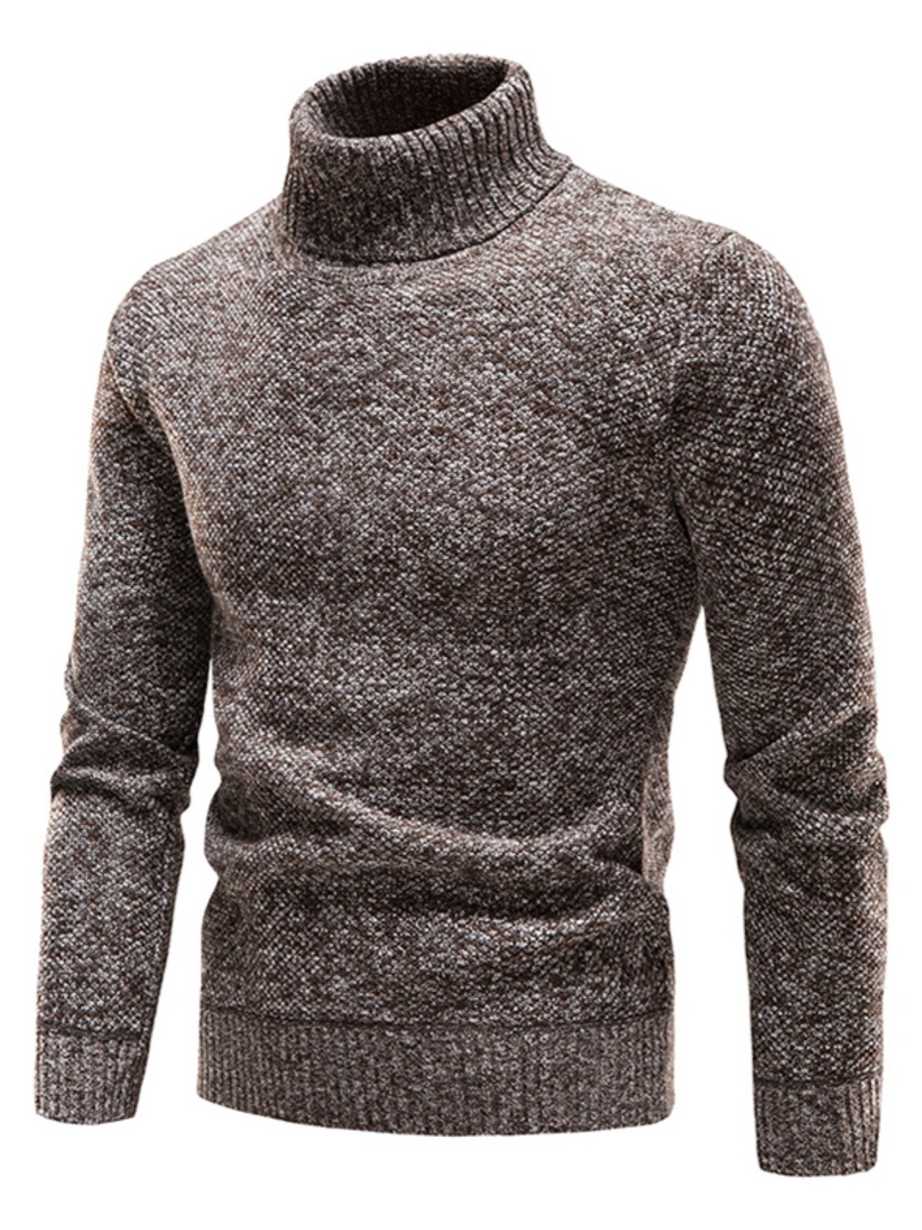 mens casual sweater knit slim fit pullover turtleneck sweater for fall winter details 2