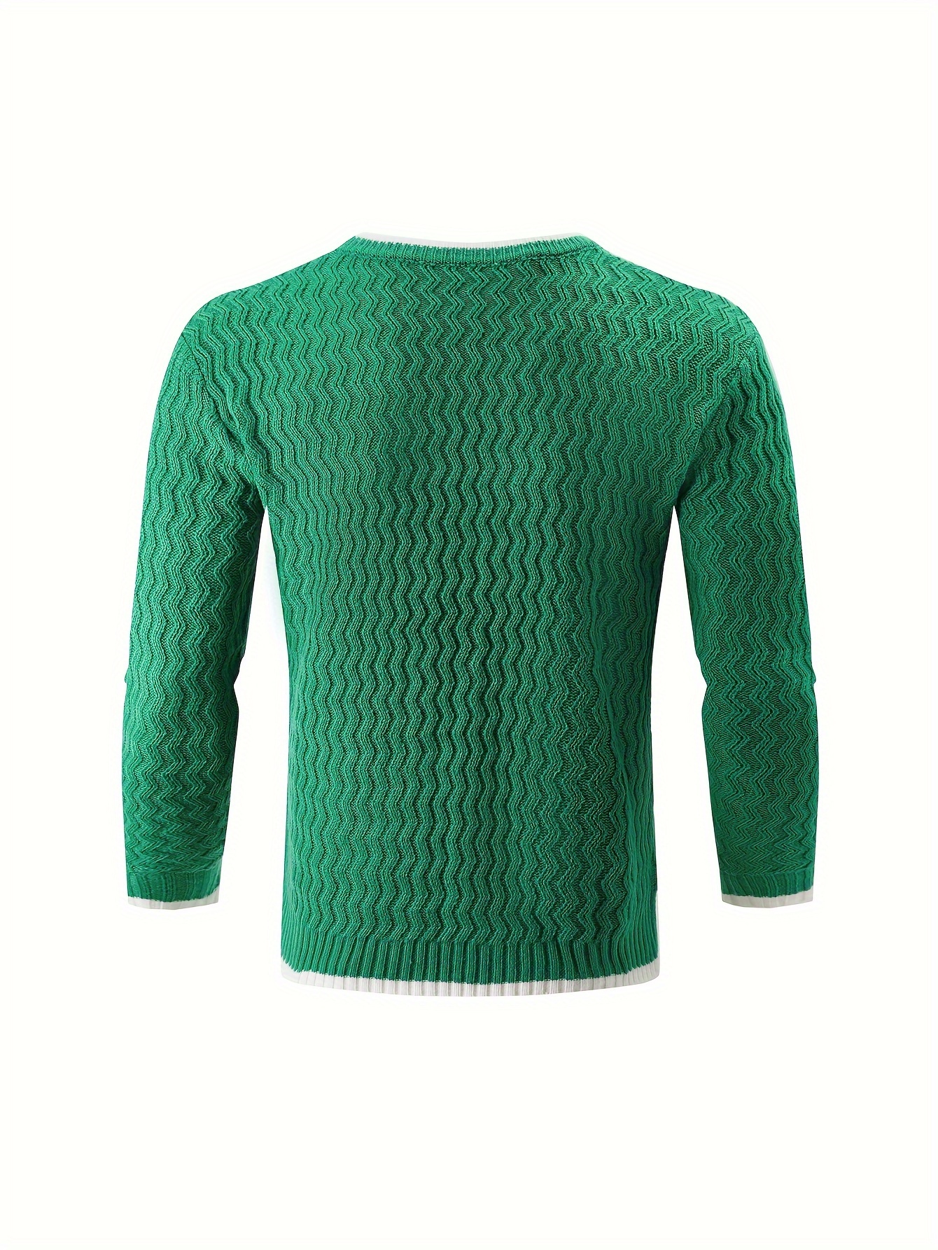 mens thermal casual knitted pullover sweater details 1