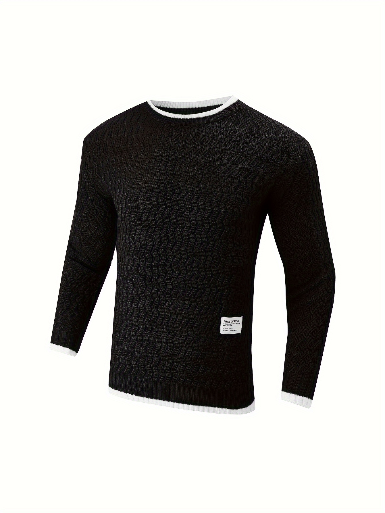 mens thermal casual knitted pullover sweater details 6