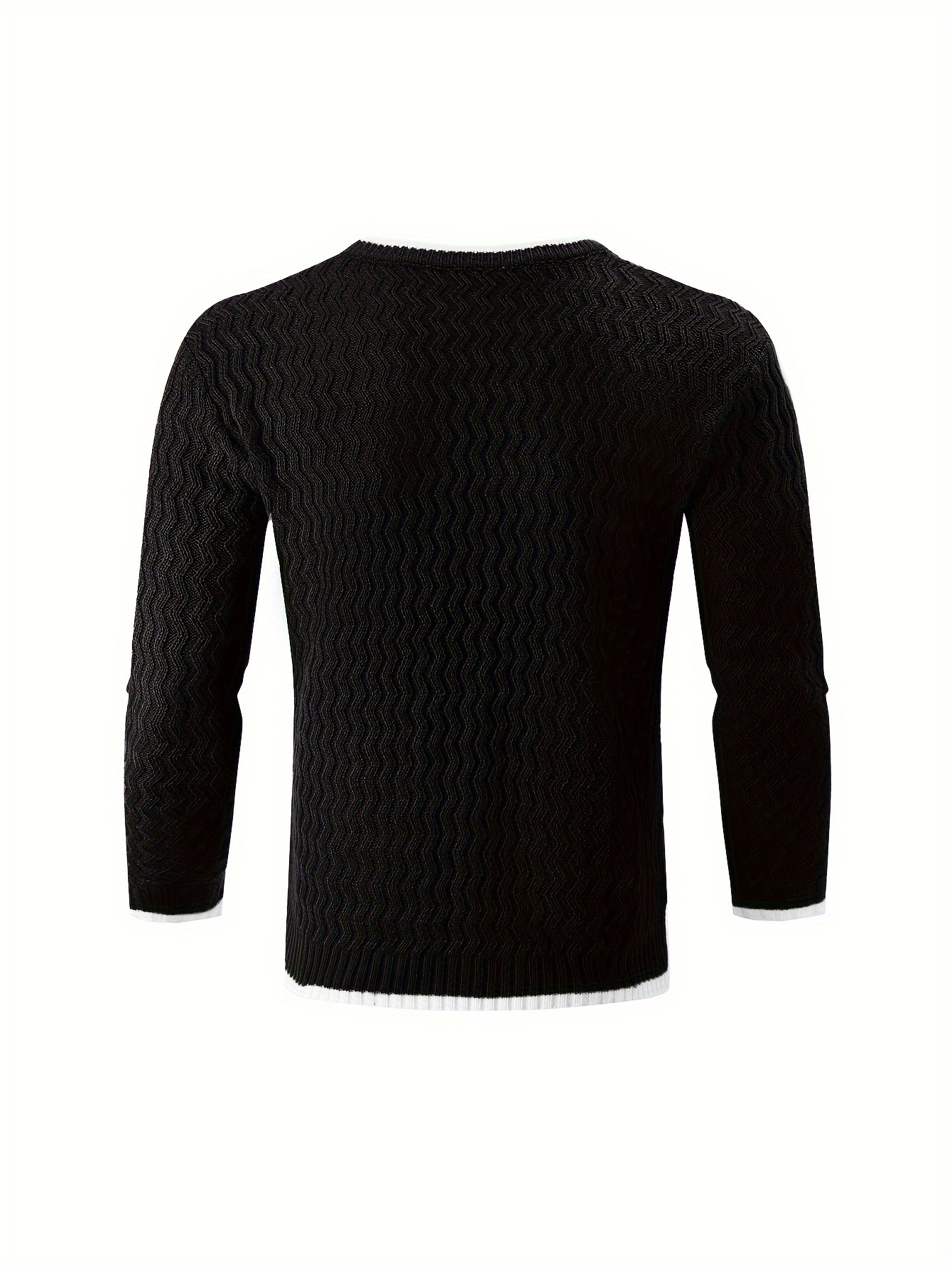 mens thermal casual knitted pullover sweater details 7