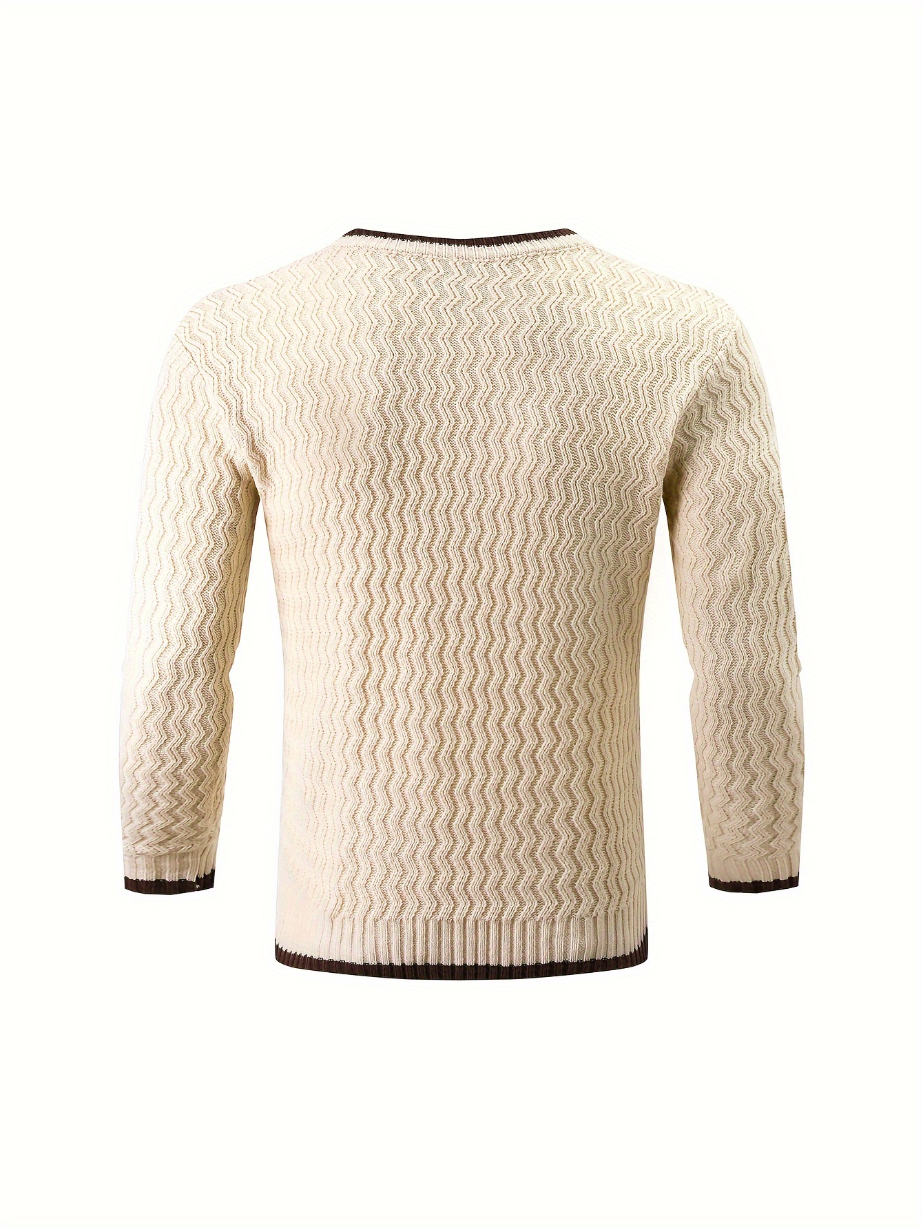 mens thermal casual knitted pullover sweater details 10