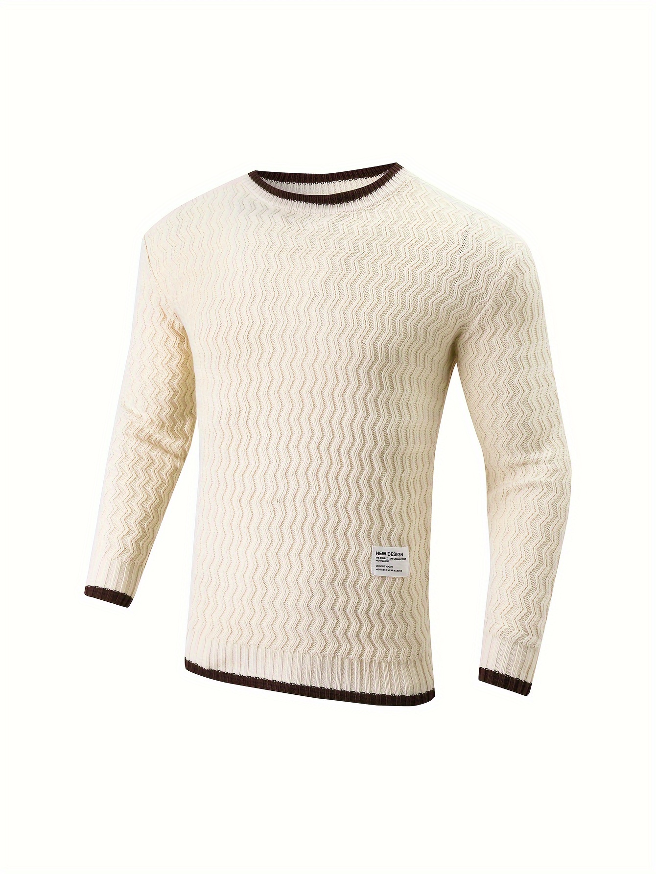 mens thermal casual knitted pullover sweater details 15