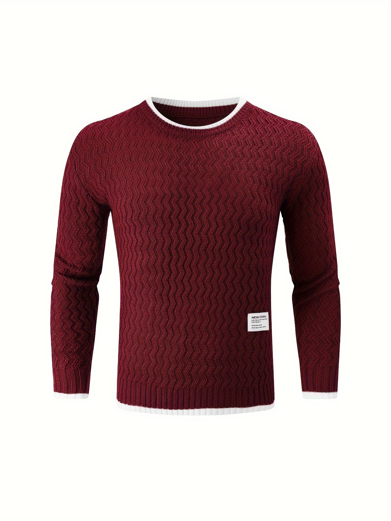 mens thermal casual knitted pullover sweater details 18