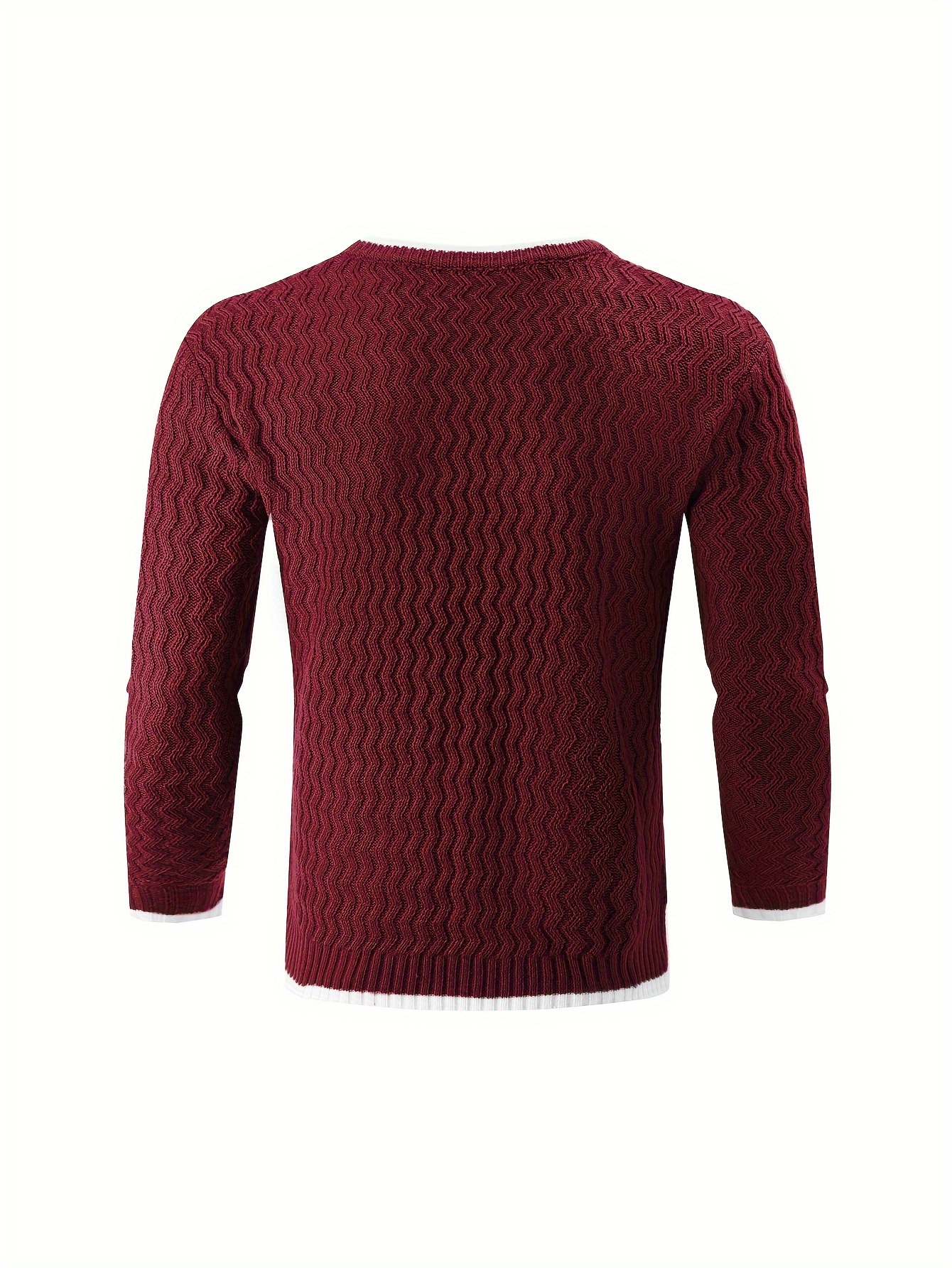 mens thermal casual knitted pullover sweater details 19