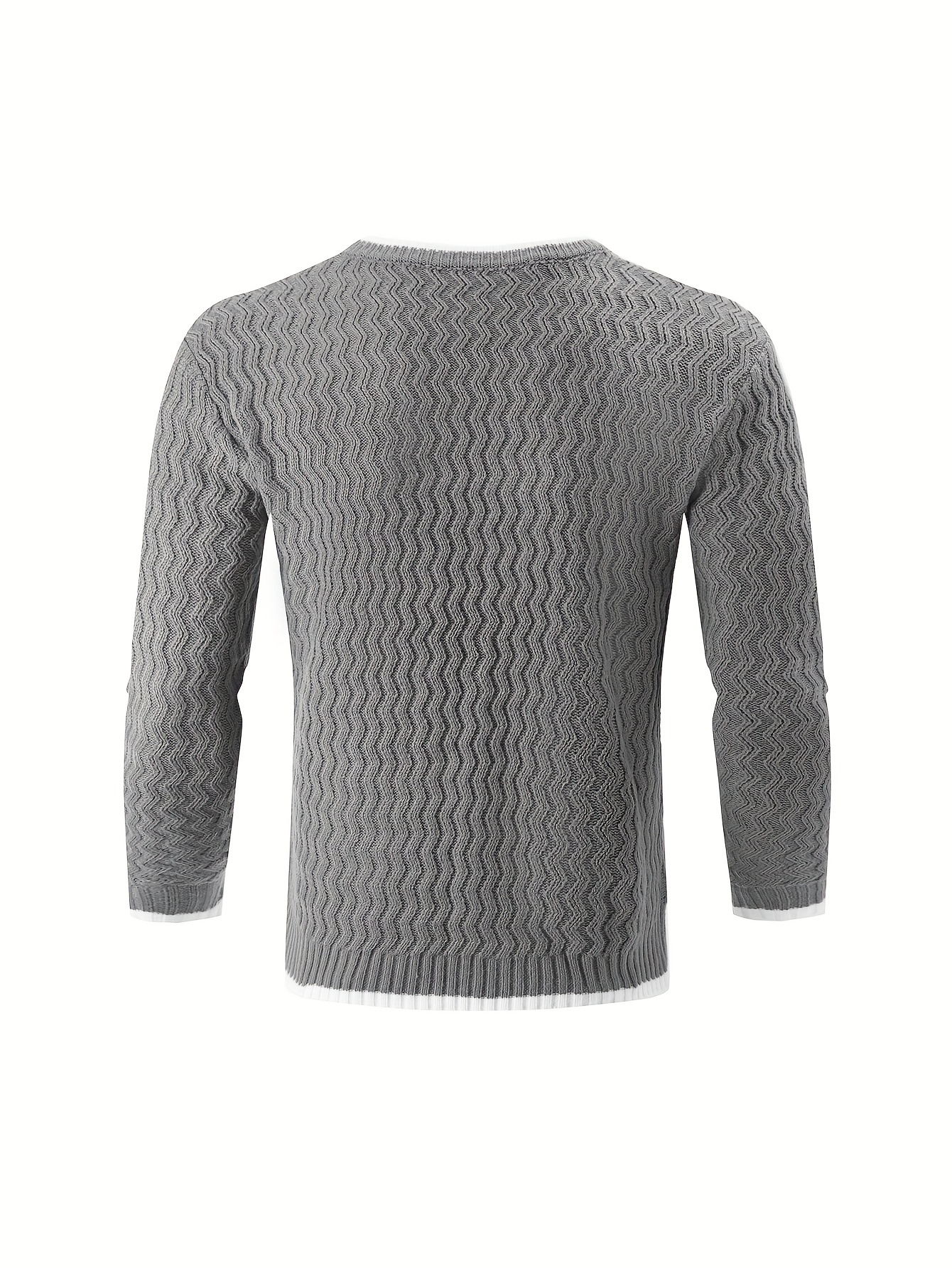 mens thermal casual knitted pullover sweater details 28