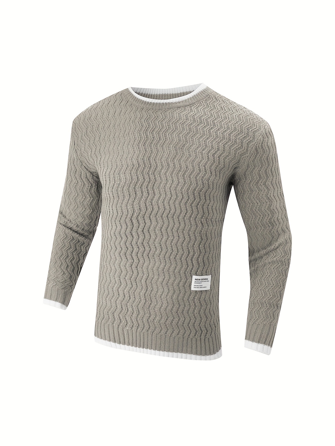 mens thermal casual knitted pullover sweater details 30