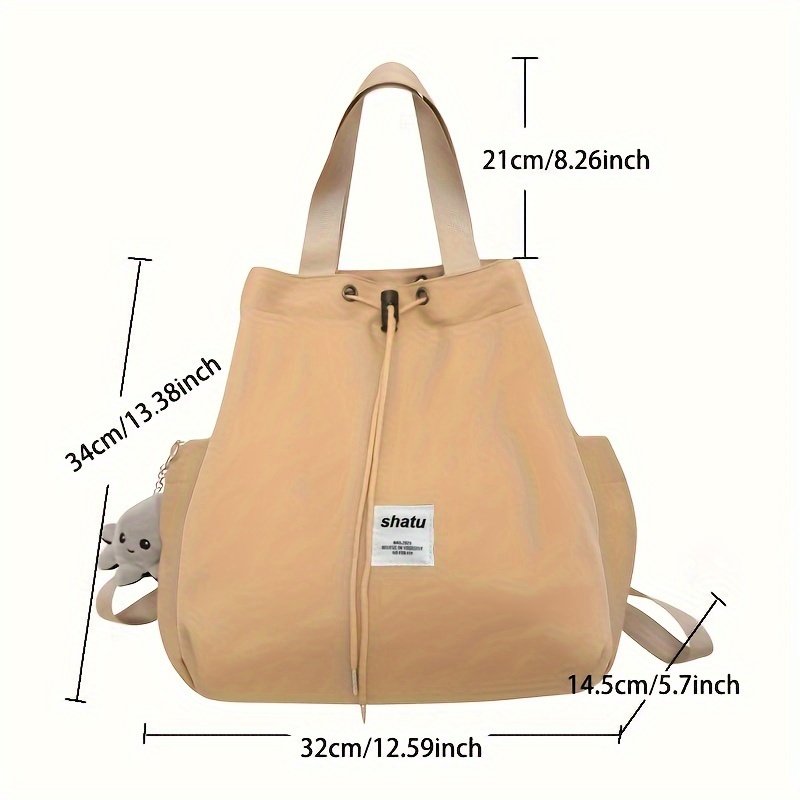 1pc fashion simple solid color backpack outdoor travel drawstring bag for women lightweight college students commuter bag for daily use details 0