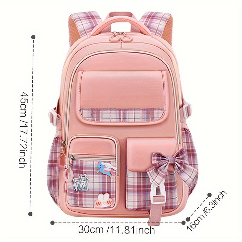 1pc simple fashion travel backpack casual lightweight school backpack random badge details 0