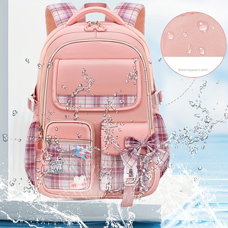 1pc simple fashion travel backpack casual lightweight school backpack random badge details 3