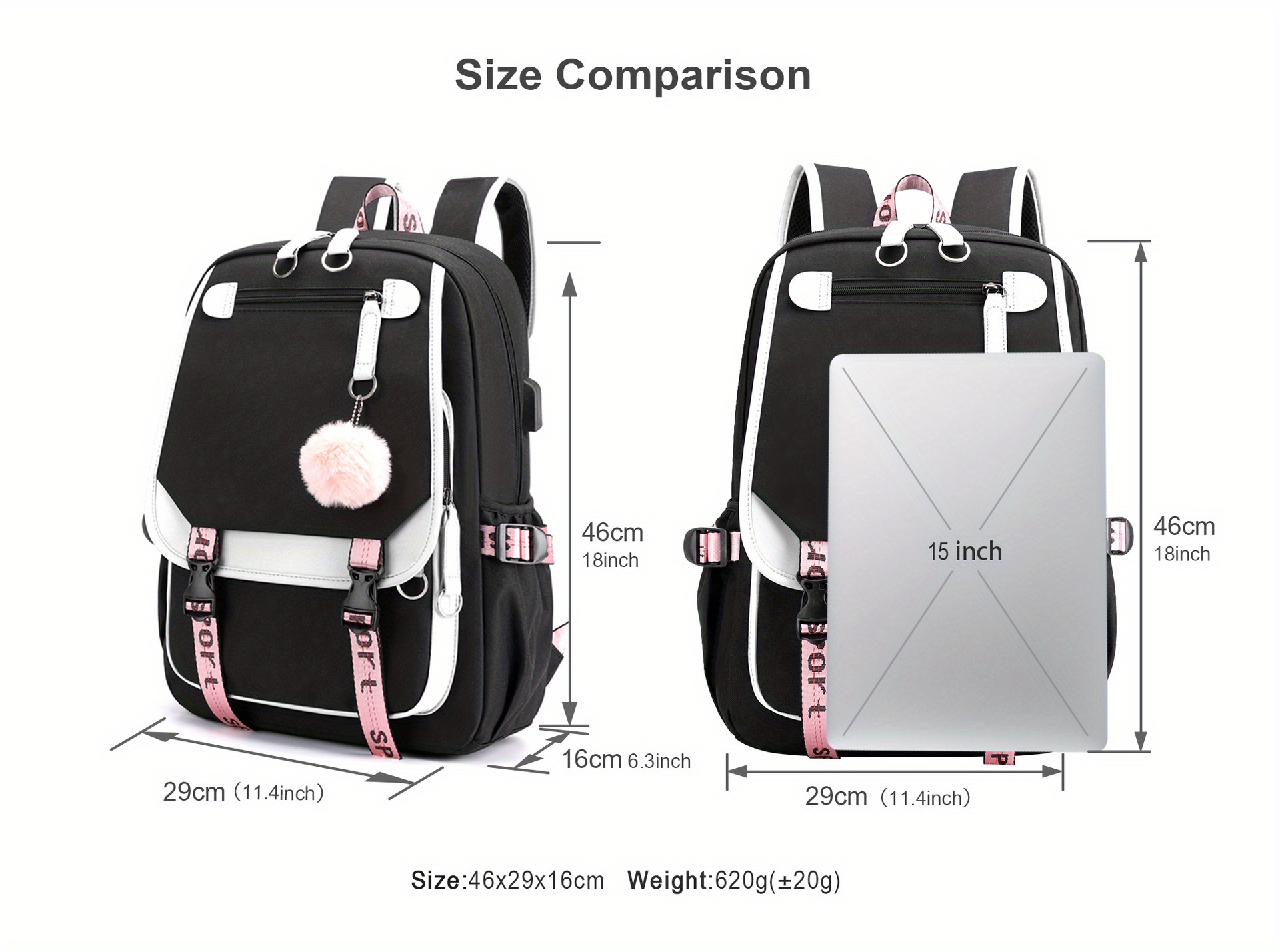 large waterproof school bags travel business teens laptop backpack details 0