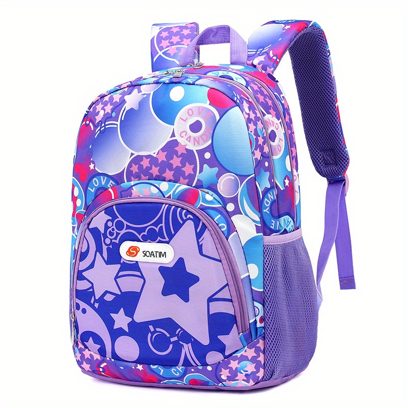 childrens casual print graffiti backpacks large capacity school bag casual lightweight daypack travel bag details 1