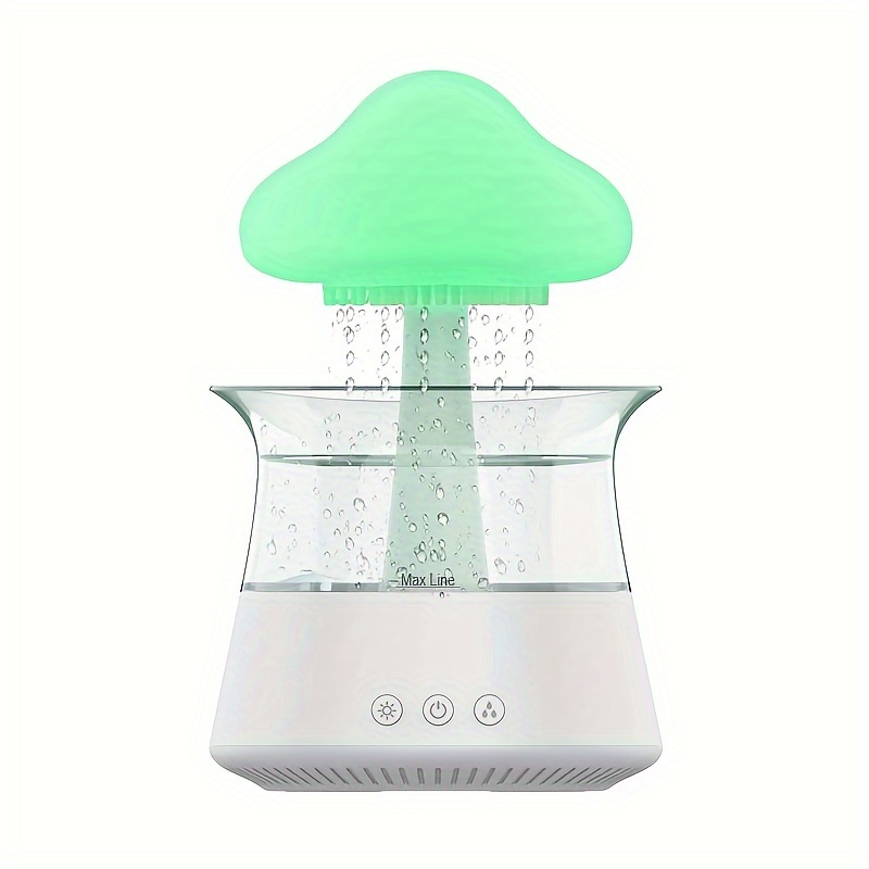 rain cloud aromatherapy essential oil zen diffuser raining cloud night light mushroom lamp diffusers micro humidifier desk fountain bedside sleeping relaxing mood water drop sound details 4