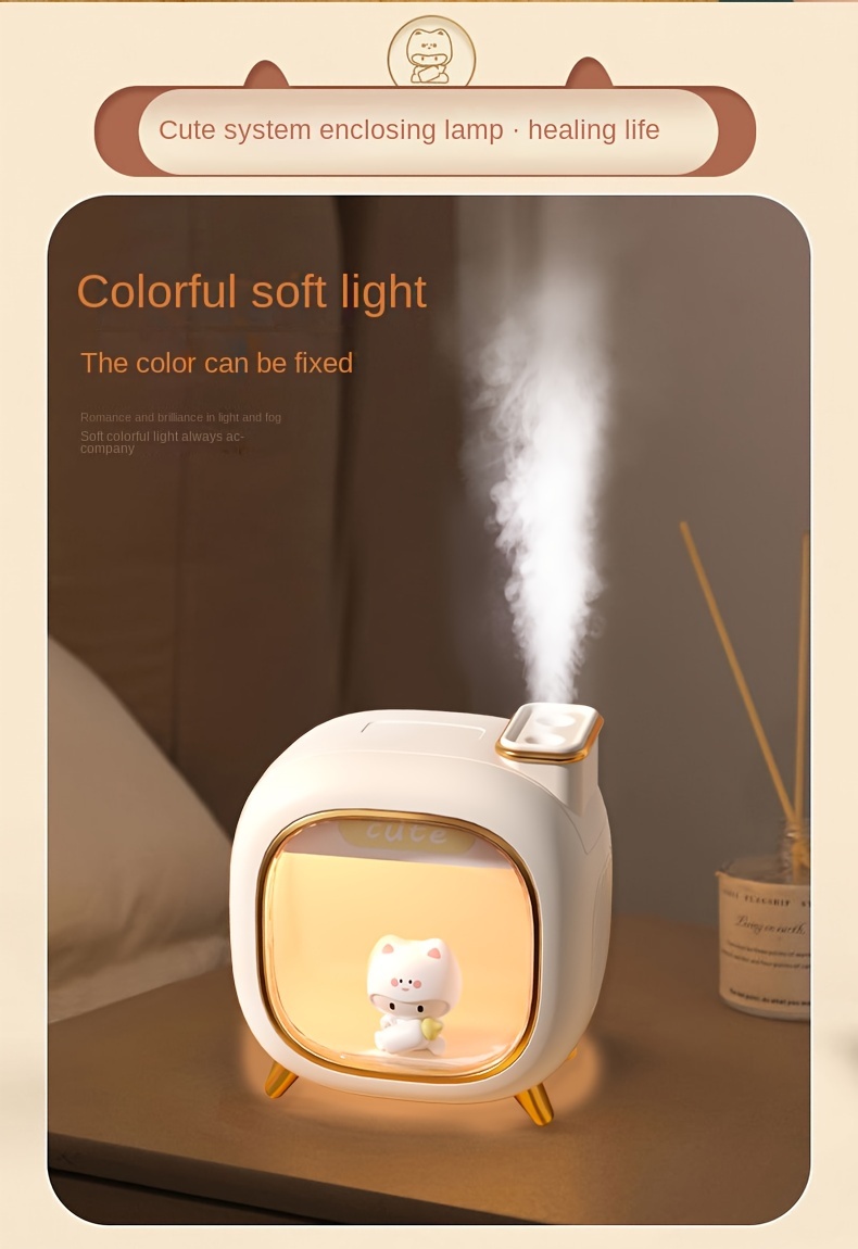 humidifier office desktop creative double spray aromatherapy large mist volume usb charging humidifier for home bedroom mini small appliances details 13