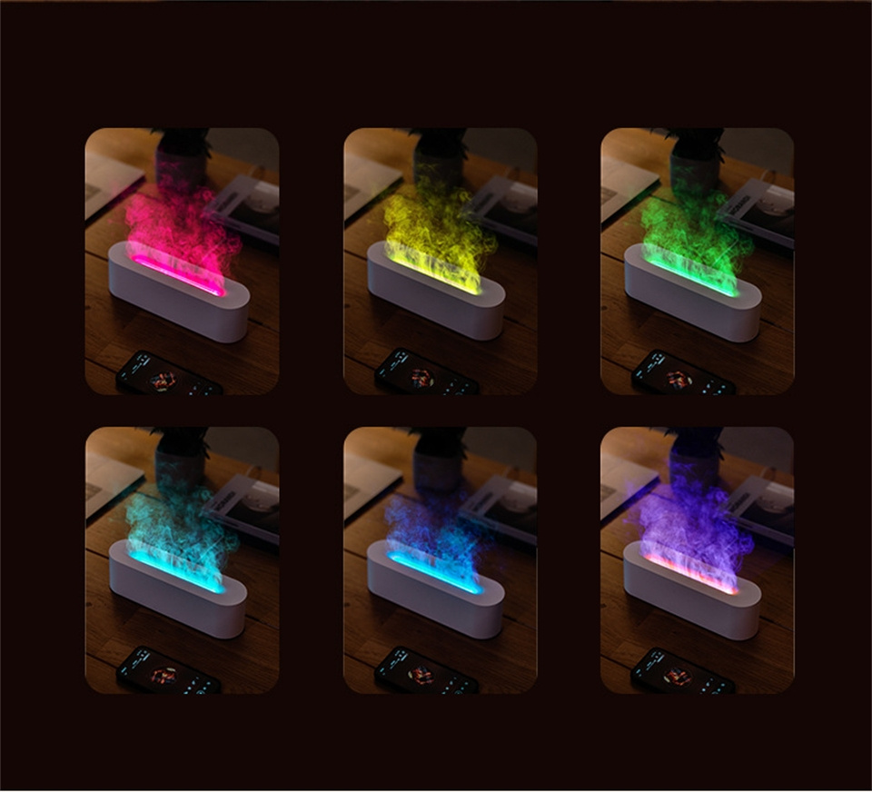 1pc aromatherapy air humidifier flame humidifier essential oil ultrasonic diffuser with usb 7 colors details 7