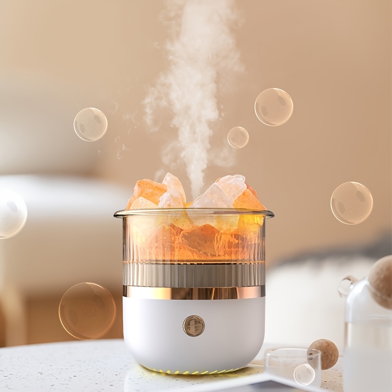 salt stone humidifier with aromatherapy and atmosphere light for office and bedroom details 1