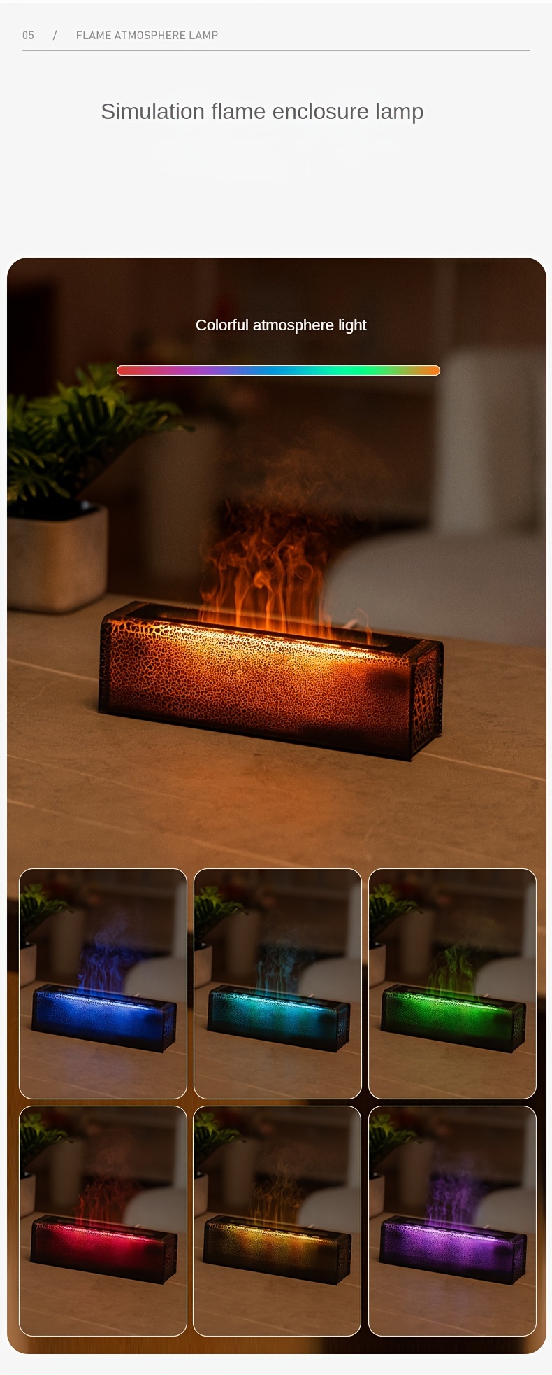 lava cracks aromatherapy humidifiers diffusers with colorful flame lights 150ml usb essential oils diffuser flame air humidifiers for home power off protection and timing function details 2