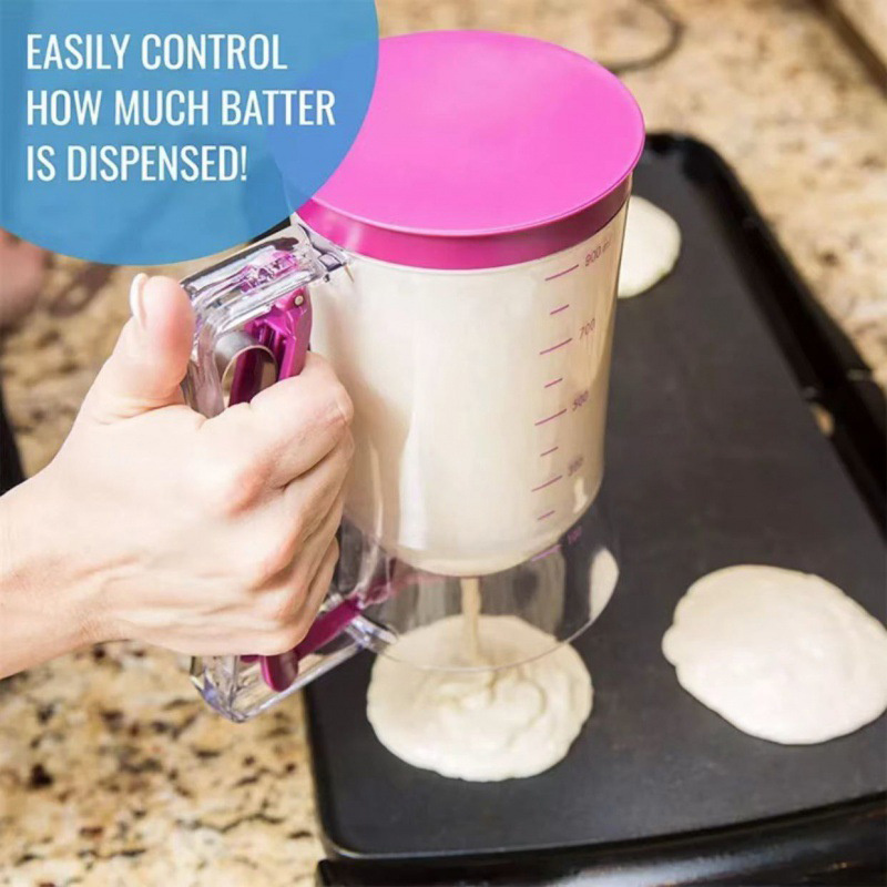 cupcake batter separator and dispenser handheld funnel measuring cup tool for mess free baking details 2