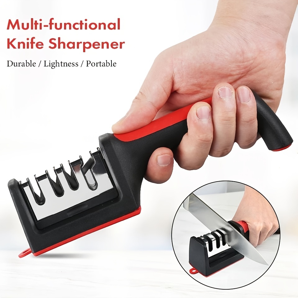 knife sharpener 4 stages professional kitchen sharpening stone grinder knives whetstone tungsten diamond ceramic sharpener tool details 5