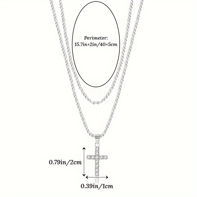 925 sterling silver womens chain necklace with cross pendant hypoallergenic necklace gift details 4