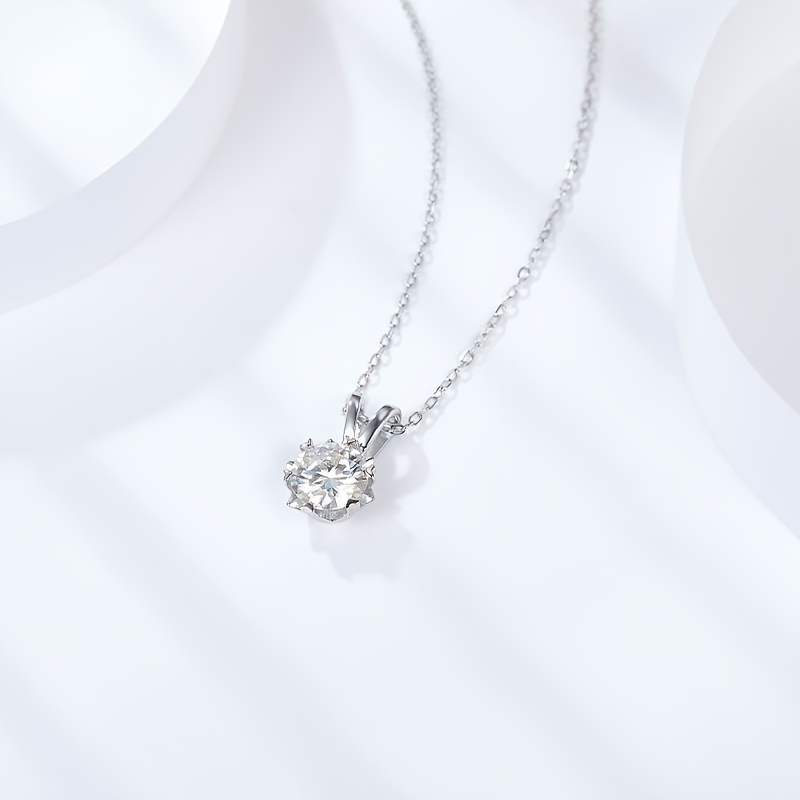 classic charm necklace moissan pendant v shaped romantic snowflake necklace romantic valentines day gifts details 0