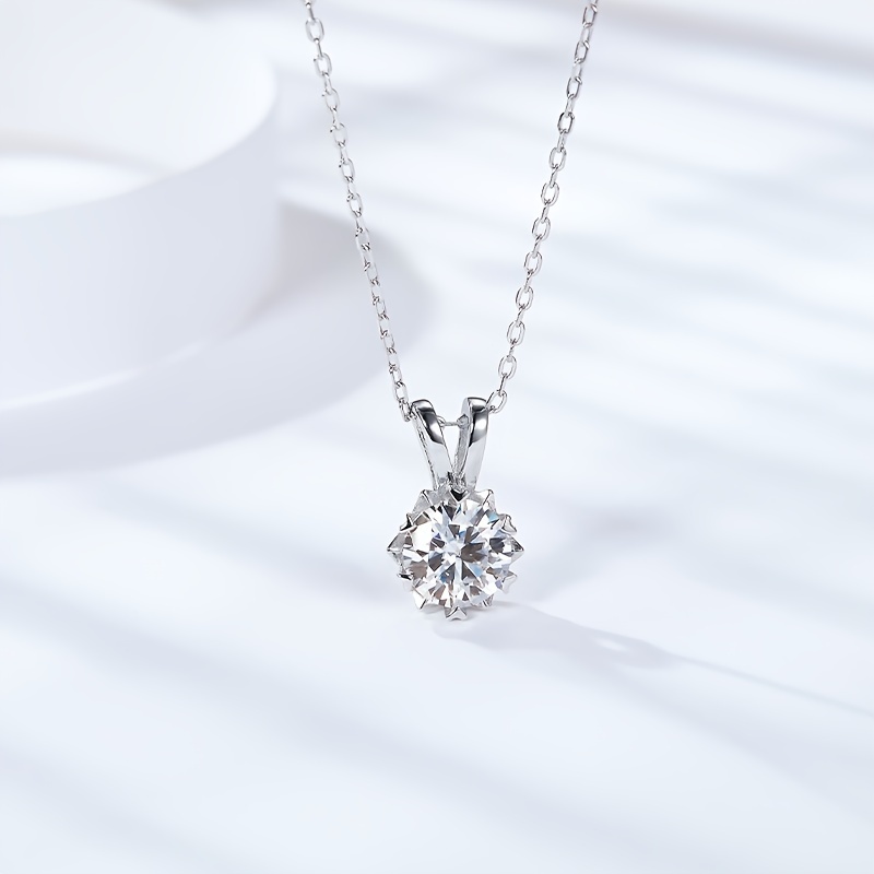 classic charm necklace moissan pendant v shaped romantic snowflake necklace romantic valentines day gifts details 3