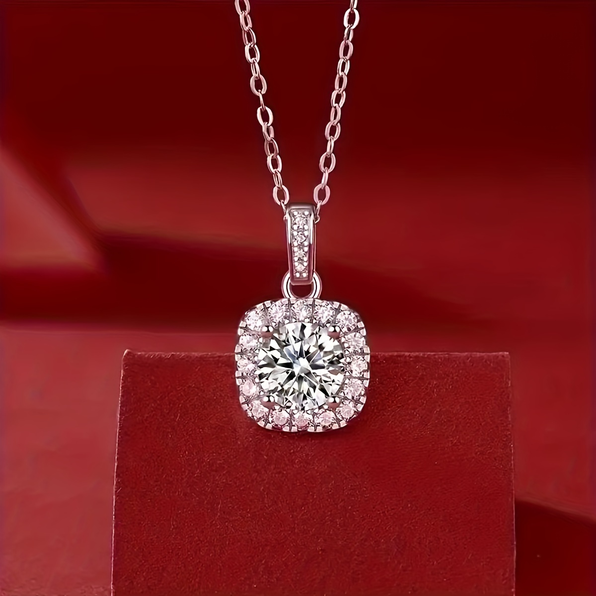 1 2 3ct moissanite pendant necklace simple 925 silver neck chain jewelry decoration with gift box details 3