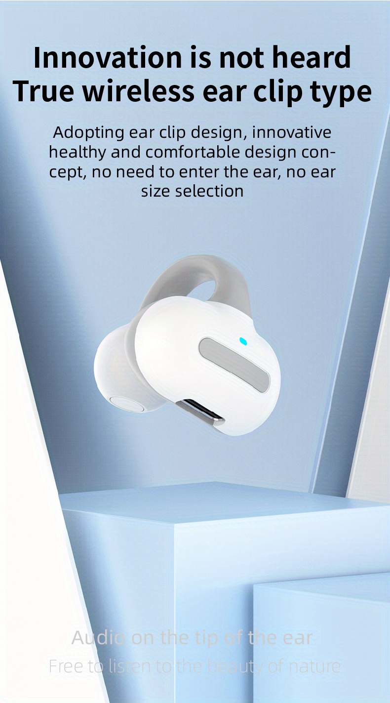 wireless earphones ear clip type ear clip earphones sports running esports games music earphones non earphones air conduction earphones suitable for driving business meetings high quality earphones ultra long standby time details 0