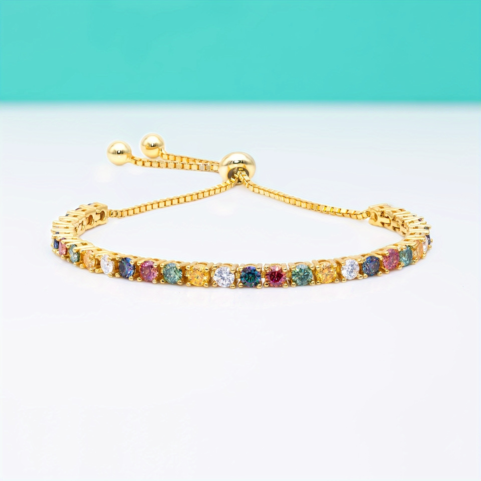 s925 moissanite colorful 15 carats chain bracelet adjustable shiny hand chain bracelet the best gift for your loved one wedding engagement details 1