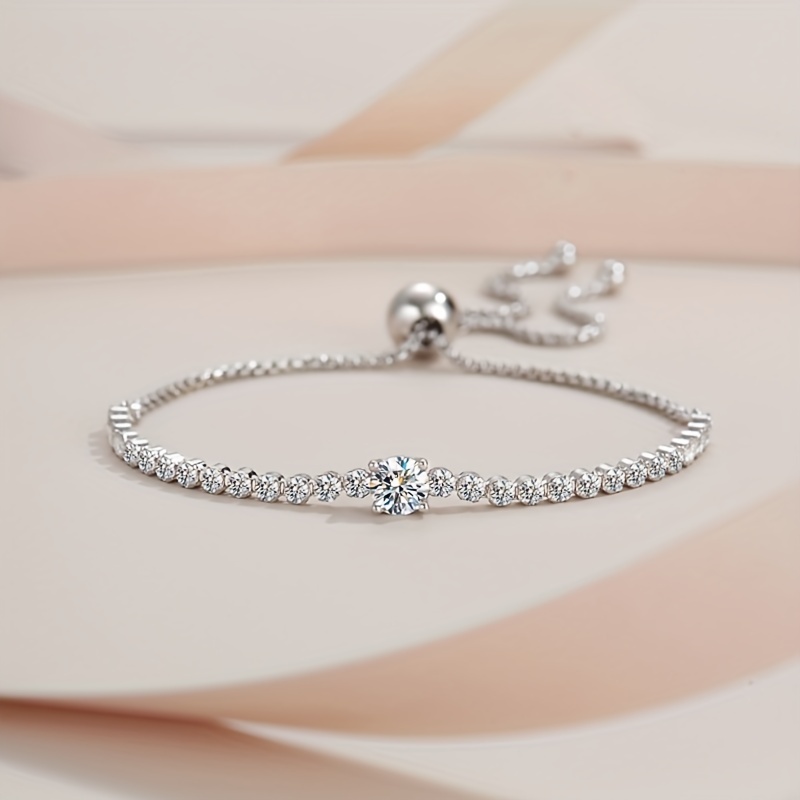 1pc elegant unisex tennis bracelet with sparkling moissanite perfect for every event details 0