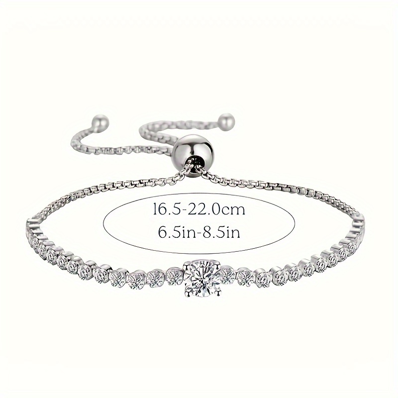 1pc elegant unisex tennis bracelet with sparkling moissanite perfect for every event details 2