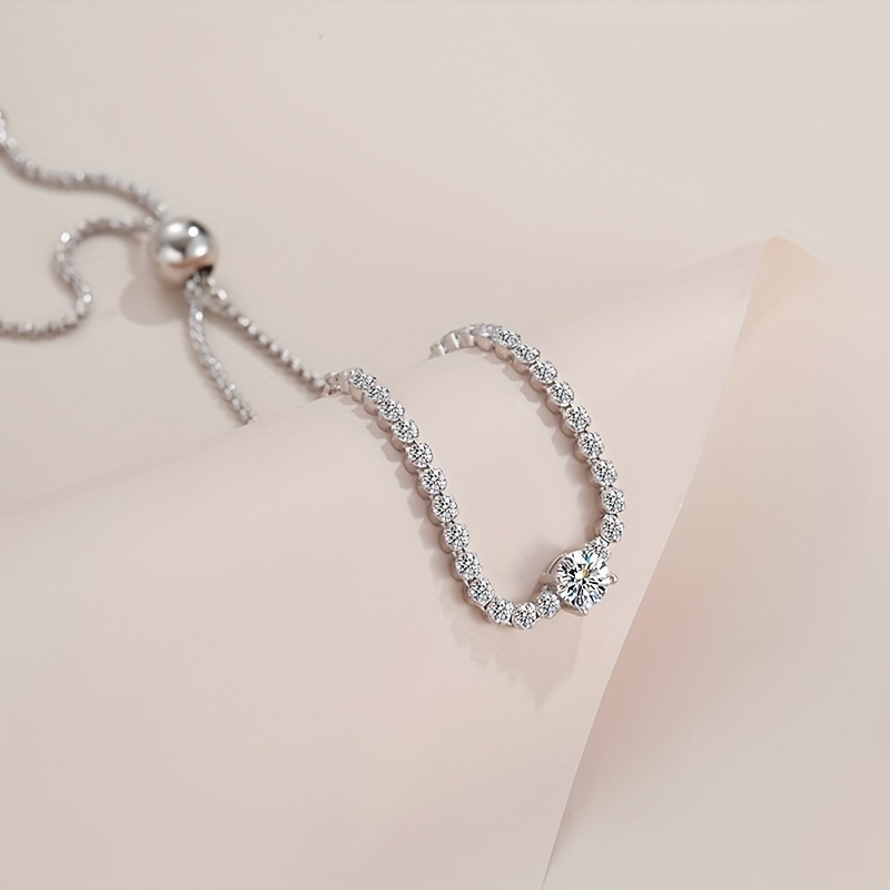 1pc elegant unisex tennis bracelet with sparkling moissanite perfect for every event details 3