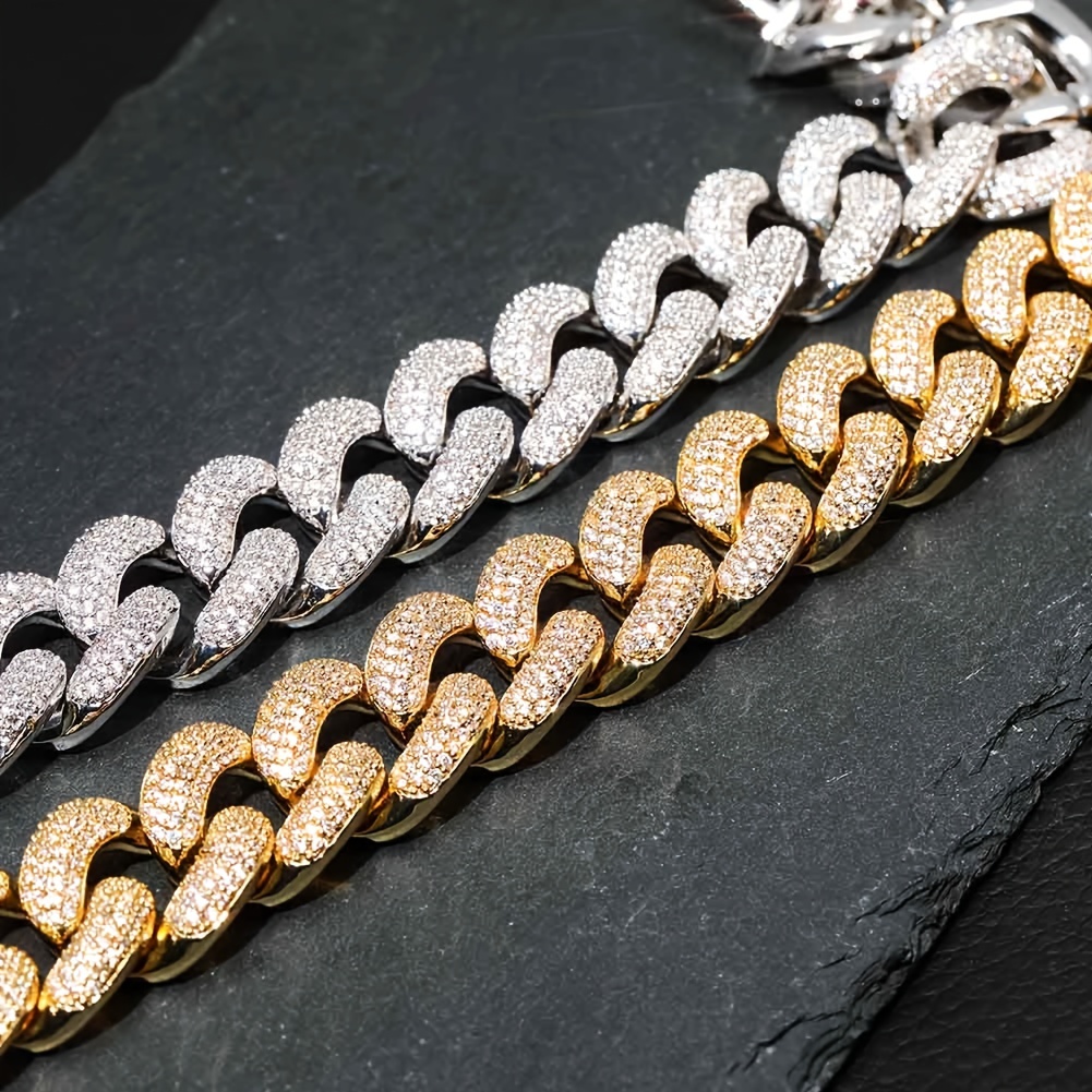 1pc Stylish Bracelet, 20mm Link Exquisite Golden Jewelry For Men details 3