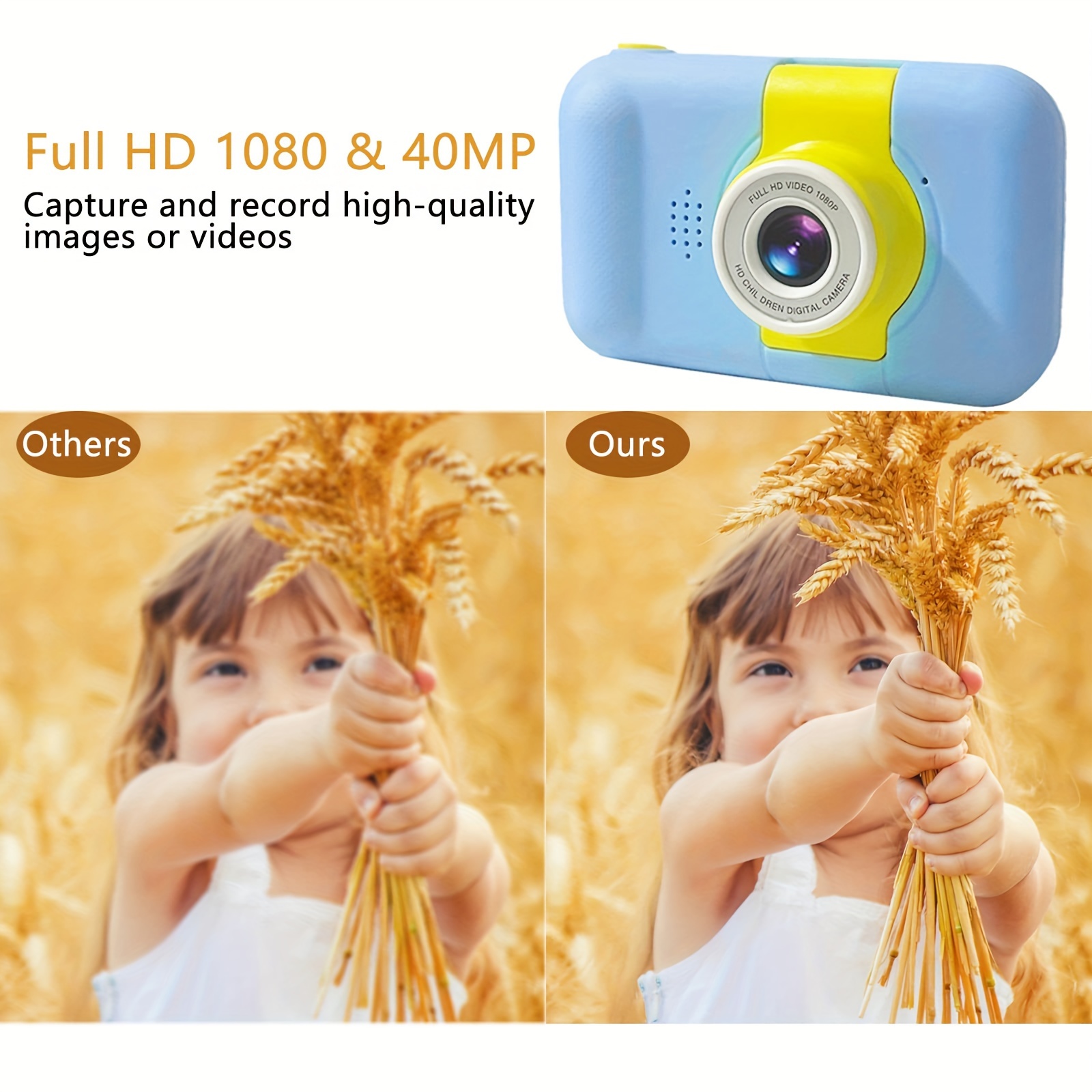 kids selfie camera with flip lens suitable for boys and girls christmas day birthday gift hd digital video toddler camera portable educational toy with 32gb sd card details 4