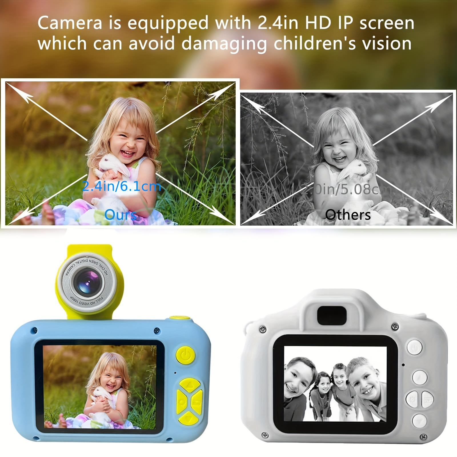 kids selfie camera with flip lens suitable for boys and girls christmas day birthday gift hd digital video toddler camera portable educational toy with 32gb sd card details 6