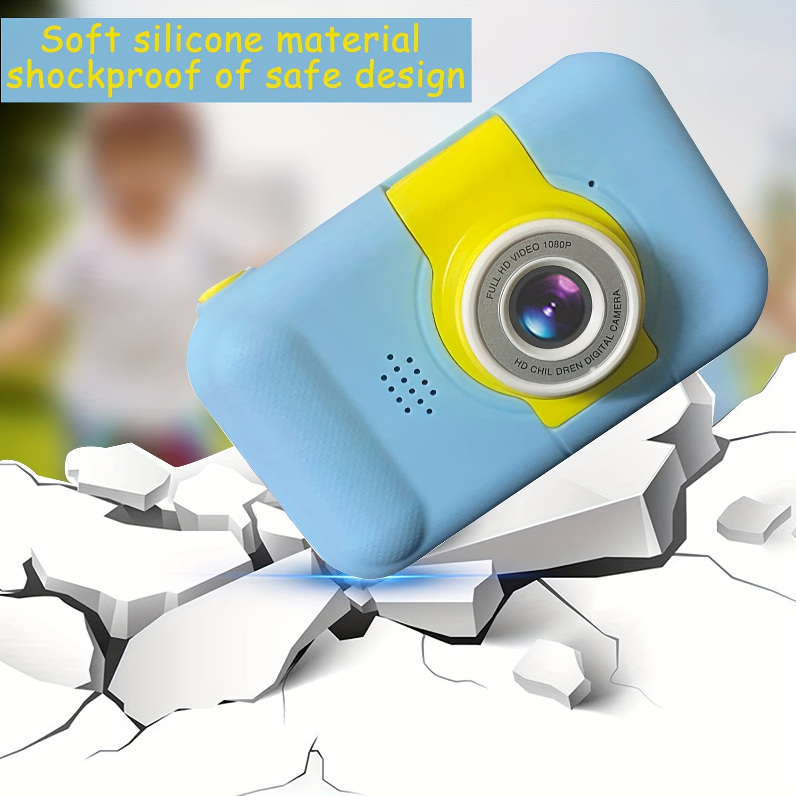 kids selfie camera with flip lens suitable for boys and girls christmas day birthday gift hd digital video toddler camera portable educational toy with 32gb sd card details 8