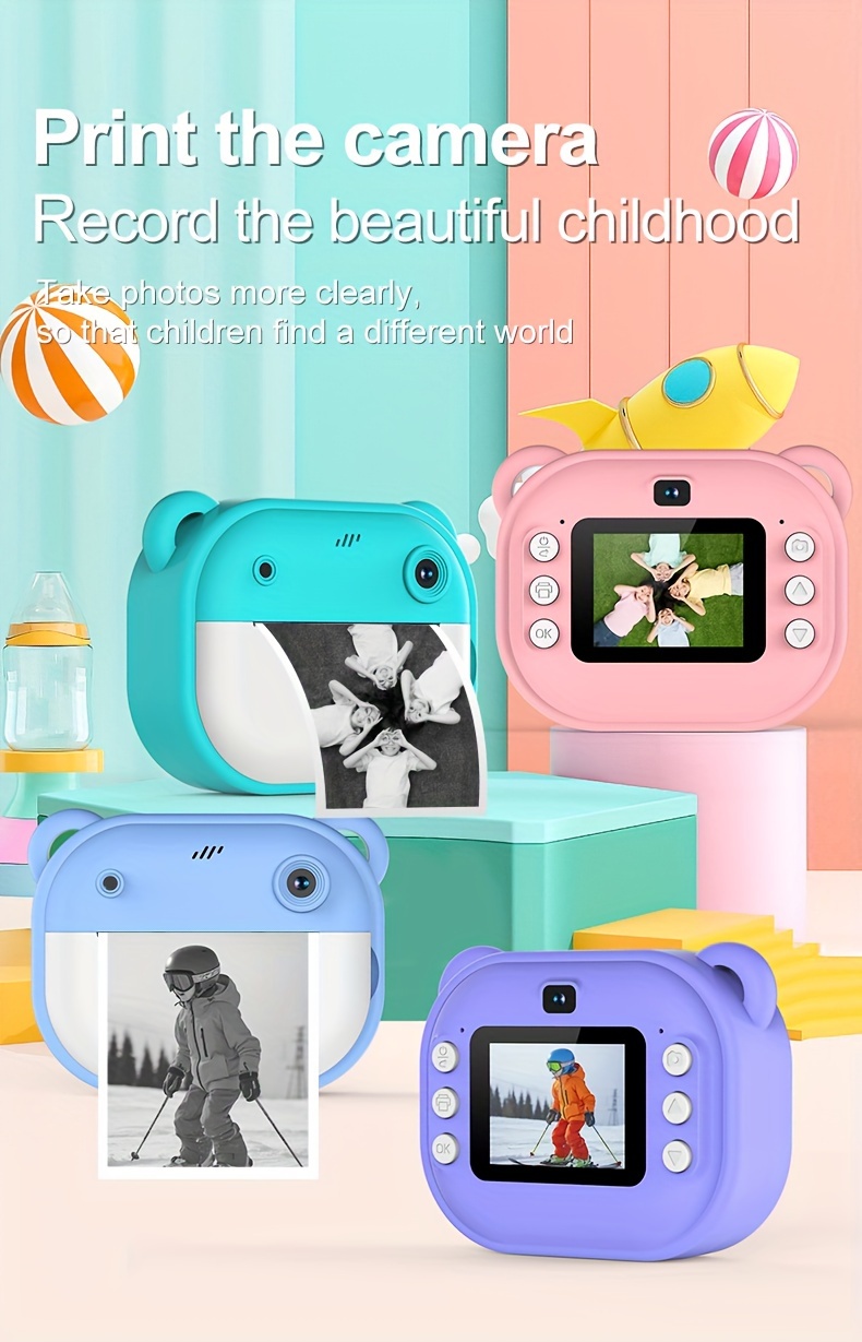 instantly print thermal inkless printed black and white graffiti camera polaroid details 0