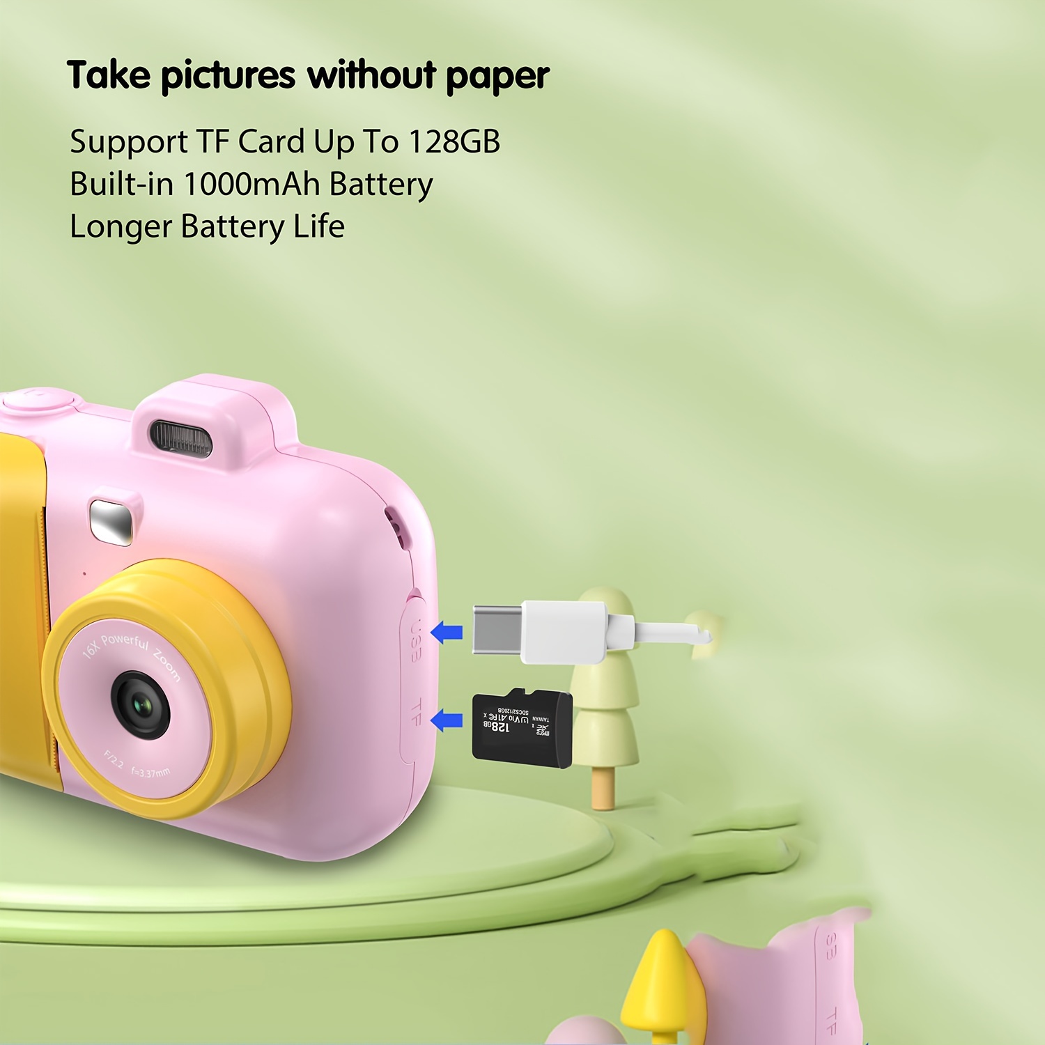 instant photo camera camera pictures with thermal printing paper toys for girls gift 2 7k photographic cameras details 5