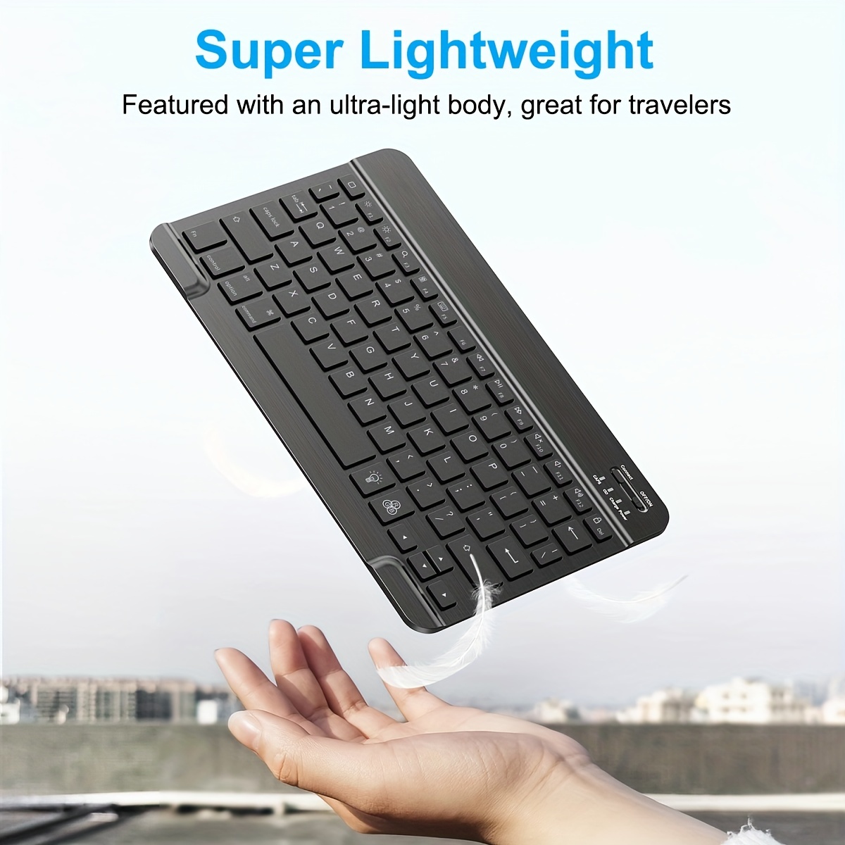 portable mini wireless 10 inch keyboard suitable for ipad ipad pro ipad mini ipad air rechargeable ultra thin wireless keyboard suitable for apple iphone samsung tablet smartphone ios android windows details 0