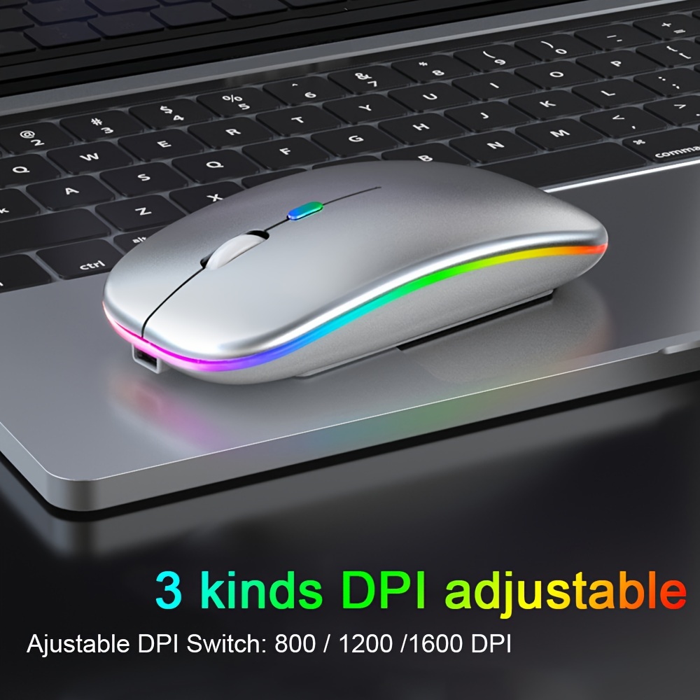 rechargeable wireless mouse computer mouse ergonomic usb mouse silent mouse with backlight rgb mice for laptop pc details 4