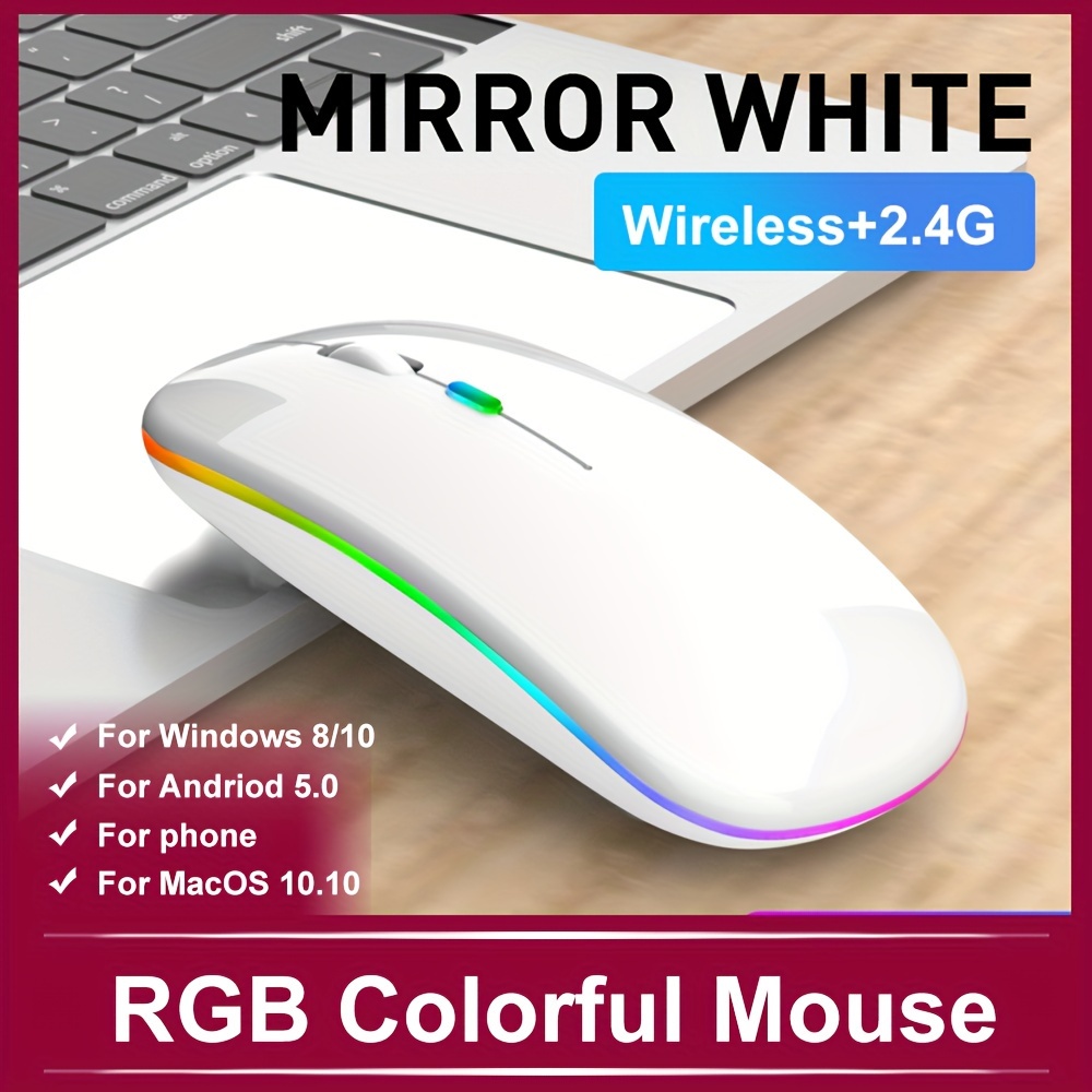 rechargeable wireless mouse computer mouse ergonomic usb mouse silent mouse with backlight rgb mice for laptop pc details 9