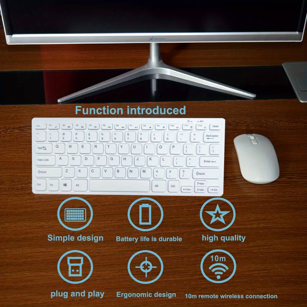 sleek stylish wireless optical keyboard mouse set perfect for your computer details 3