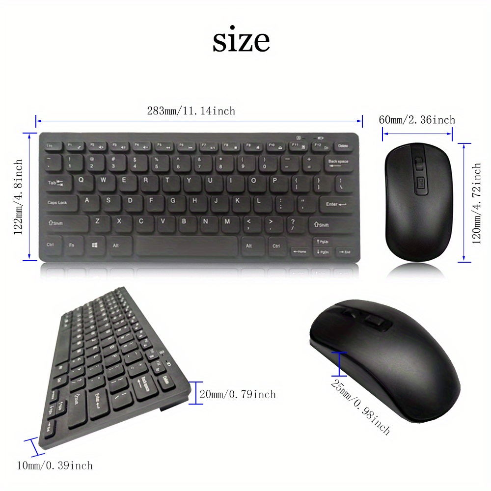 sleek stylish wireless optical keyboard mouse set perfect for your computer details 4